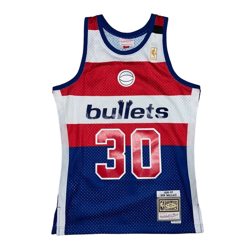 Ben Wallace Baltimore Washington Bullets #30 Basketball Jersey